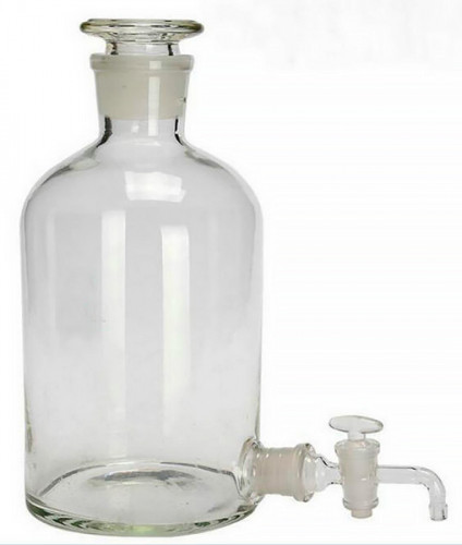 Склянка-аспиратор с краном и притертой пробкой, 1000 мл (бутыль Вульфа)