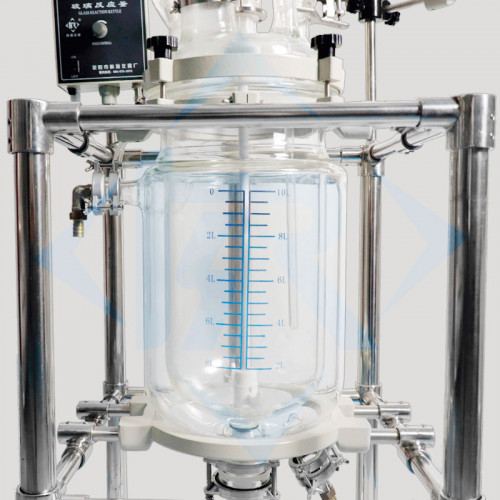 Трехслойный стеклянный реактор Kori GF-10L на 10 литров