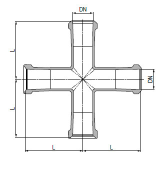 Крестообразный фитинг с соединениями KZ 100