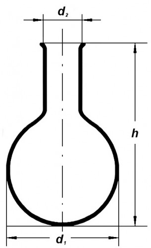 Колба круглодонная (узк. горловина), 250-34