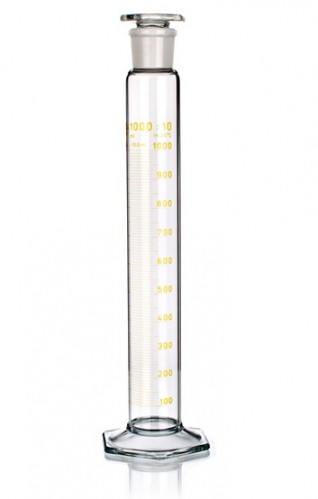 Цилиндр высокий, класс 2, 25 мл, с пластмассовой пробкой, коричневая шкала