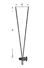 Воронка Имхоффа, 1000 мл, с краном, немецкая шкала
